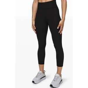 LULULEMON ATHLETICA Time To Sweat Crop 23' in Polar Shift Emboss Black Size 2